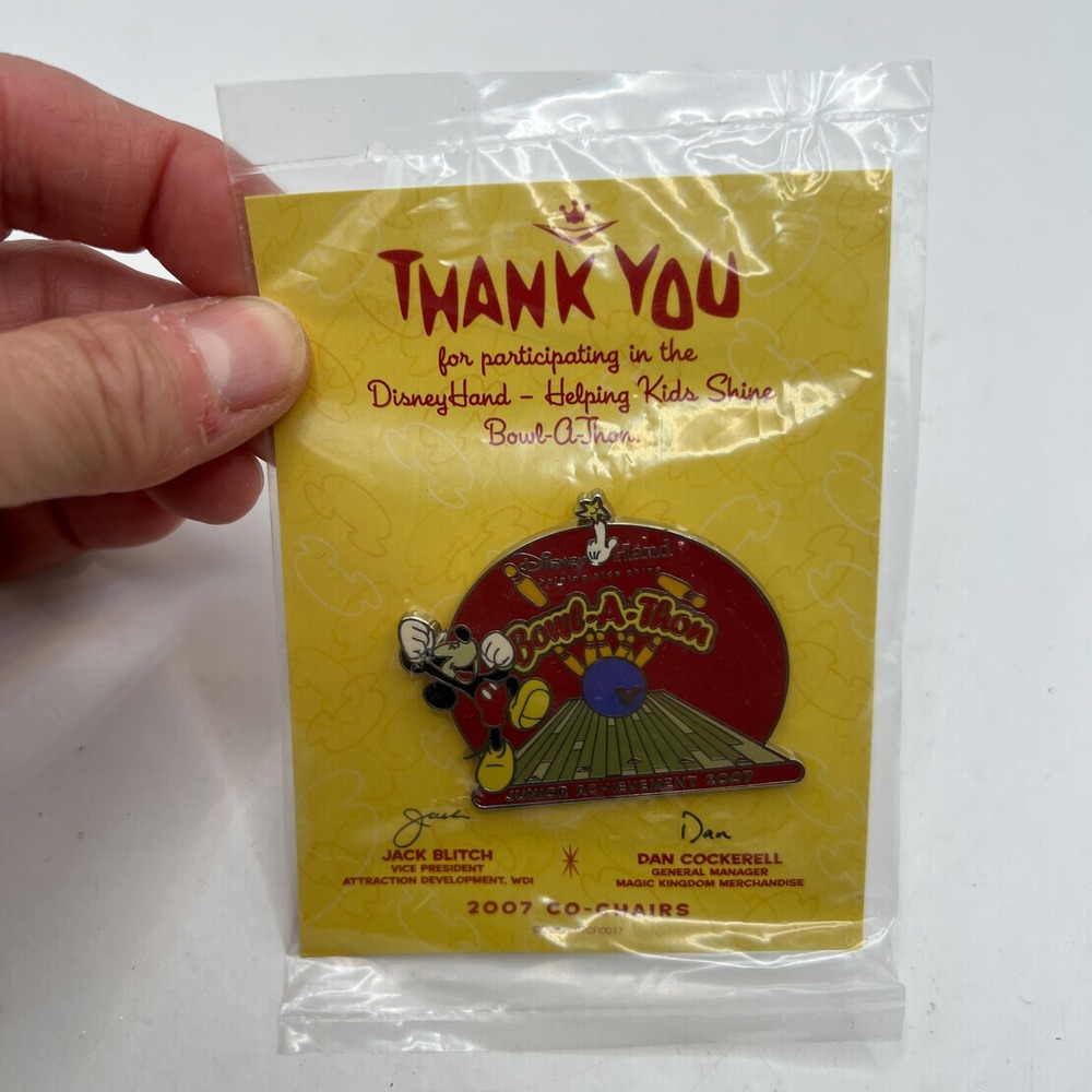 Disney Mickey Mouse 2007 Bowl-A-Thon Junior Achievement DisneyHand Pin New